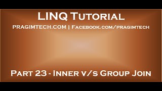 Part 23 Difference between group join and inner join in linq [upl. by Fadas]