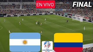 🔴EN VIVO ARGENTINA vs COLOMBIA I COPA AMÉRICA 2024 I TRANSMISIÓN FINAL I JUGADA DE EFOOTBALL PES 21 [upl. by Olumor931]