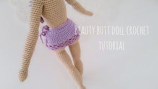 Realistic crochet doll body  DOLL BUTT CROCHET [upl. by Llertram]