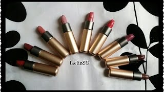 Kiko Velvet Passion Matte Lipstick  Lip Swatches 9 colours [upl. by Etnemelc]