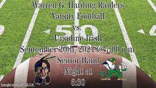 Warren G Harding Raiders Varsity Football vs Ursuline Irish 092024 [upl. by Nosreve]