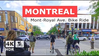 4K  MontRoyal Ave Bike Ride  Montreal Canada 2024 [upl. by Anaili]