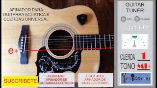 AFINADOR DE GUITARRA ACUSTICA 6 CUERDAS STANDARD 440Hz [upl. by Edan936]