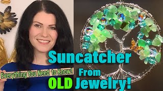 Tree Of Life Suncatcher Tutorial  Ways To Repurpose Old Jewelry  Wire wrapped Tree of Life [upl. by Katy]