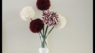 How to make pom pom flowers [upl. by Weisler]