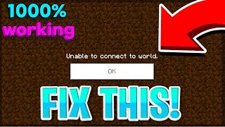 HOW TO SOLVE UNABLE TO CONNECT TO WORLD PROBLEM MINECRAFT PE  💯 SOLVED✅ TOO EASY [upl. by Belcher735]