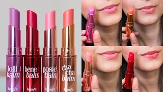 Benefit Tinted Lip Balms Swatches  Ysis Lorenna [upl. by Reinertson]