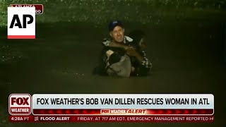 Fox reporter rescues woman stranded in flood caused by Hurricane Helene [upl. by Coumas]