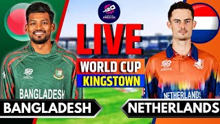 Bangladesh vs Netherlands T20 World Cup Match  Live Score amp Commentary  BAN vs NED Live  T20 WC [upl. by Lamrert]