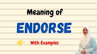 Daily vocabulary  Endorse Meaning  Vocabgram [upl. by Syd]