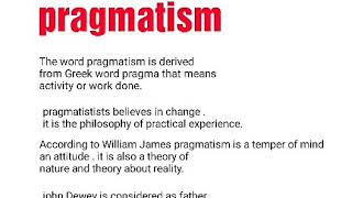 pragmatism philosophy [upl. by Yeldah]