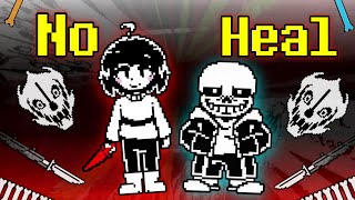 No Heal Undertale Last Breath x No More Deals  Sans and Chara fight [upl. by Adnuhsed]