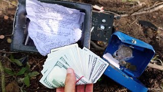 Geheimen TRESOR im WALD mit GELD BATZEN und LIEBESBRIEF gefunden [upl. by Enelrats]