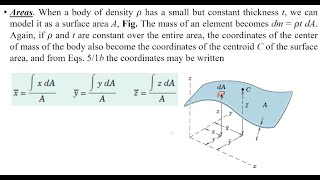 Engineering Mechanics Statics Lecture 15 b  Centroids of lines  Areas  Volumes [upl. by Speroni]