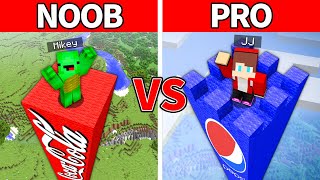 JJ Pepsi Tower vs Mikey CocaCola Tower BUILD Challenge in Minecraft Maizen JJ Mikey [upl. by Remmus]