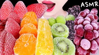 ASMR FROZEN FRUITS 얼린과일 STRAWBERRY GRAPE KIWI PINEAPPLE BLACKBERRY etc EATING SOUNDS MUKBANG 먹방 [upl. by Aitam910]