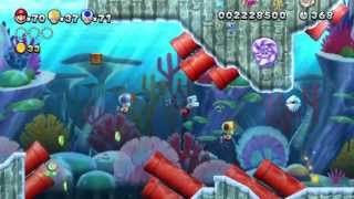 New Super Mario Bros U 100 Walkthrough Episode 9  World 4  Sparkling Waters part 1 [upl. by Yspyg]