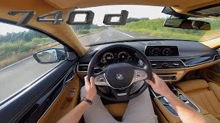 BMW 7 Series G11 740d ACCELERATION amp TOP SPEED Interior POV Test Drive AUTOBAHN [upl. by Bohlen]