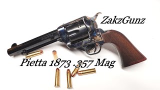 Pietta 1873 Single Action 357 Magnum revolver at the range close up [upl. by Strohl]