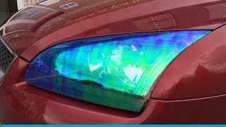 How to install Headlight Tint  Chameleon  Car Wrapping Tutorial by Chromatic Vinyl Films [upl. by Ailic]