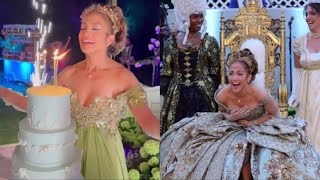 Jennifer Lopez Reveals Lavish Bridgerton Themed Party for Her 55th Birthday [upl. by Malony]