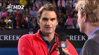 Roger Federer interview after Tsonga match AO 2014 [upl. by Paschasia317]