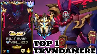 Wild Rift Top 1 Tryndamere Blood Moon skin Gameplay Rank Sovereign [upl. by Einram637]