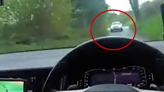 A Strange Pursuit Driver flees in reverse from UK police in stolen vehicle [upl. by Arbed181]