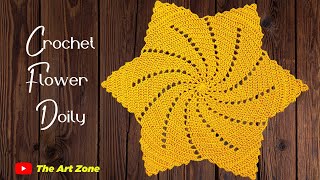 Graceful Star Shaped Crochet Flower Doily  DIY Crocheting Tutorial for Newbies [upl. by Sherfield]