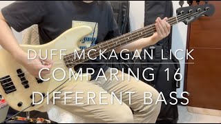 Duff McKagan lick Comparing 16 Different Bass and Signature Bass test demo no talk [upl. by Attenweiler]