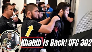 Javier Mendez Khabib is Back in Islam Makhachev Corner ufc302 [upl. by Suiramaj]