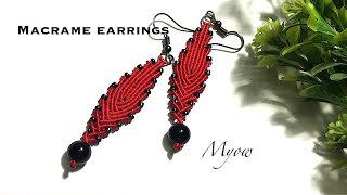 MACRAME EARRINGS  SIMPLE RHOMBUS  MYOW 299 [upl. by Esinel]