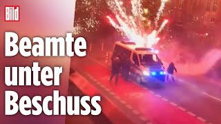 Kugelbombe explodiert über Polizeiwagen in Berlin [upl. by Tai]