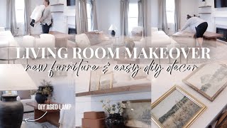 DIY LIVING ROOM MAKEOVER ON A BUDGET 2024  TRENDY DECORATING IDEAS [upl. by Aidul5]