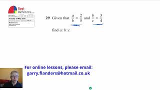 Ratios GCSE Maths Edexcel foundation Paper 1 May 2020 Question 29 [upl. by Ahsilad17]