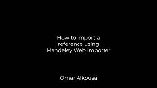 Import a reference in Mendeley using Mendeley Web Importer [upl. by Earl]