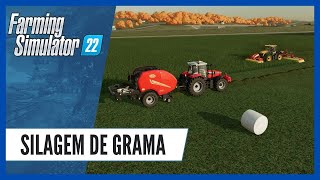 GAMEPLAY  Usei a FASTBALE para enfardar gramas NH T7 MF e Fast Track no FARMING SIMULATOR 22 [upl. by Newel701]