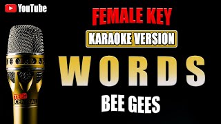 Words  Bee Gees  KARAOKE VERSION  Female Key [upl. by Llain375]