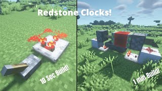 EASIEST WAY TO MAKE REDSTONE CLOCK IN MINECRAFT ‼️ [upl. by Gerrie619]