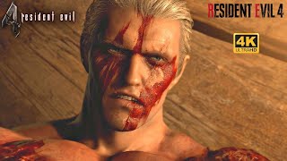 Krauser Boss Fight with Original Soundtrack  Resident Evil 4 Remake 4K 60FPS [upl. by Aicenaj]