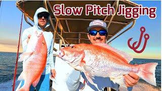 MEGA SNAPPER BITE  Slow Pitch Jigging  Oculina Bank  Offshore Fishing  JohnnyJigs [upl. by Det]