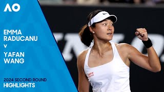 Emma Raducanu v Yafan Wang Highlights  Australian Open 2024 Second Round [upl. by Amie]