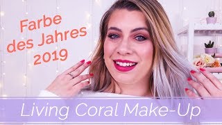 Living Coral  MakeUp mit der Farbe des Jahres 2019  VioletSunday 💜 [upl. by Lancey]