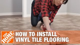 How to Install PeelandStick Vinyl Tile Flooring  The Home Depot [upl. by Donegan]