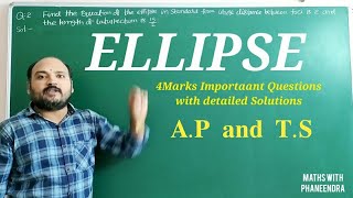 ELLIPSE SHORT ANSWER QUESTIONS INTER SECOND YEAR MATHS 2B [upl. by Thorpe312]