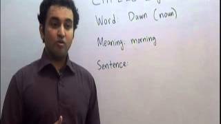 CAFELS Basic English Dawn Meaning and Sentence in UrduHindiCanada Qualified [upl. by Ringe]