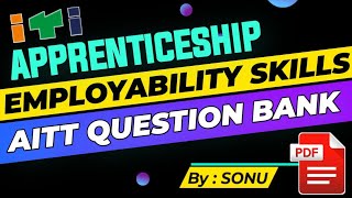 Apprenticeship MCQ AITT Employability skills ITI ATS apprentice exam paper Questions and answers PDF [upl. by Ettelra]