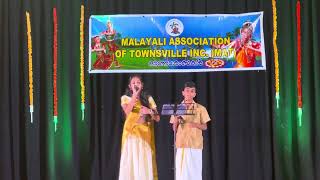 Onavillin thamburu meettum veedanu sung by Ines Martin and Aidan Martin at MAT Townsville [upl. by Waldman]