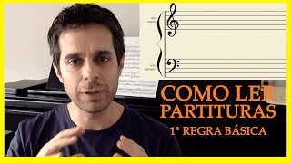 Como Ler Partituras Aprenda a 1ª regra básica de como ler partituras [upl. by Aldwon645]