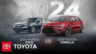 2024 Toyota Corolla vs 2024 Honda Civic  Toyota [upl. by Einnel]